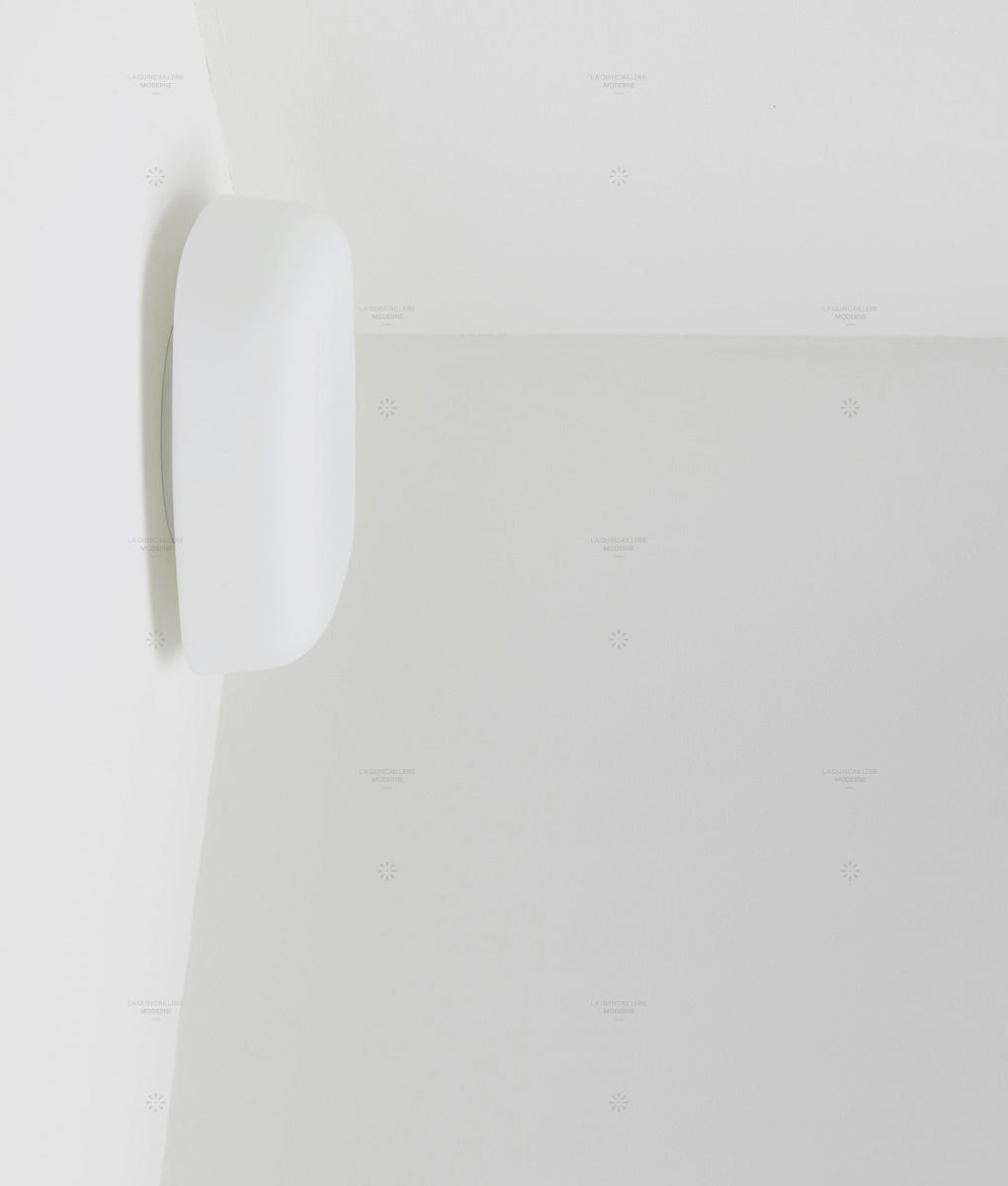 Applique / plafonnier "Circulations", carré, grand modèle, opaline mate