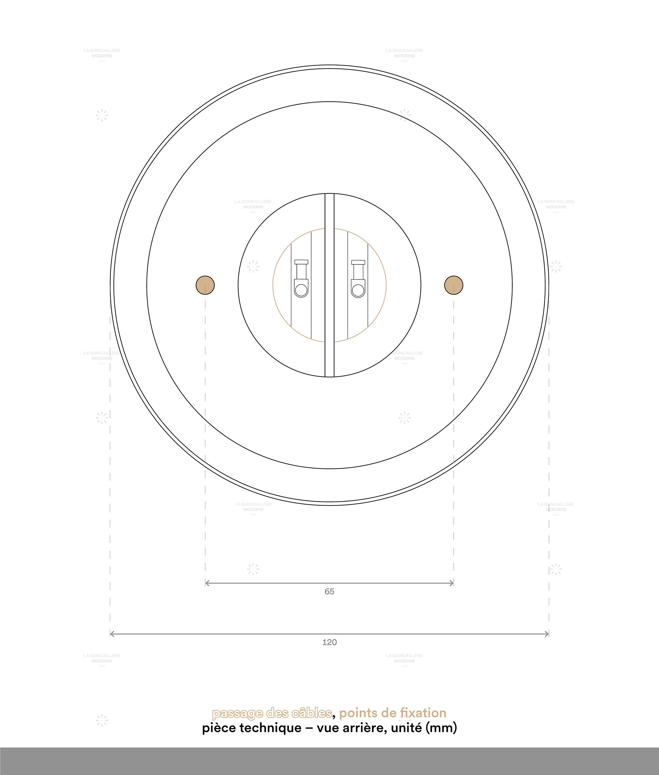 La Quincaillerie moderne - dessin technique socle applique "Classique"