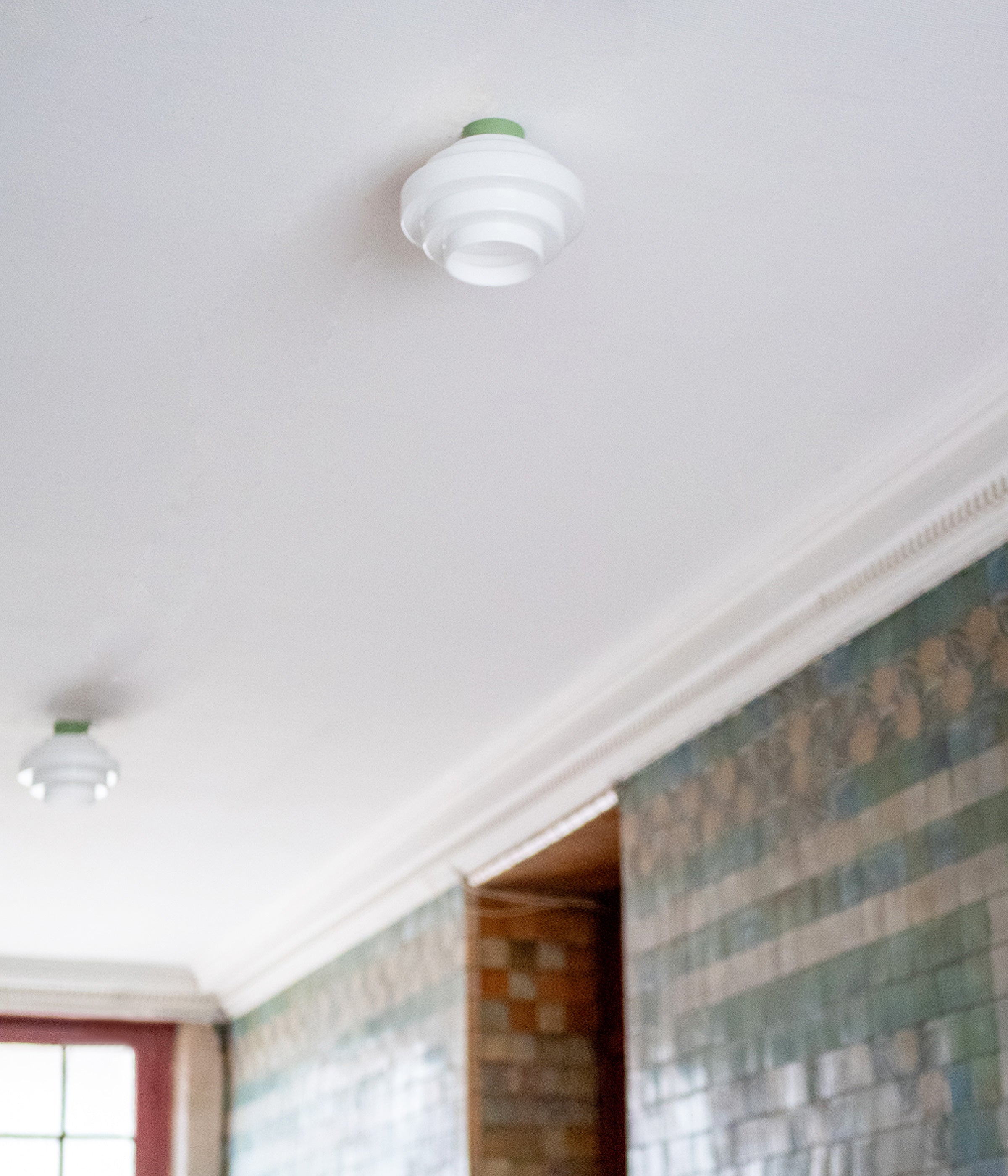 La Quincaillerie Moderne-Plafonnier En Cascade-Opaline, Vert-Sauge-Copro