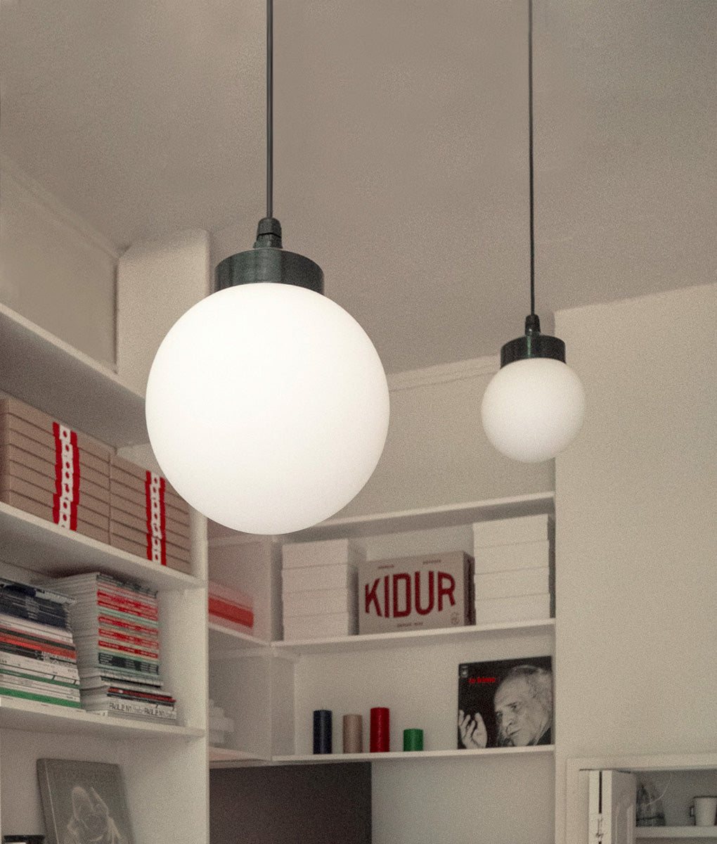 La Quincaillerie moderne - Suspension "Bauhaus" Verrerie opaline mate