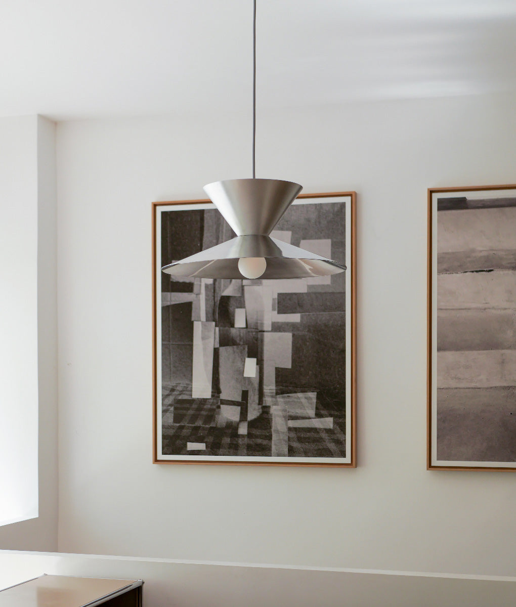 La Quincaillerie moderne- Suspension "Belle de nuit" double en aluminium brossé