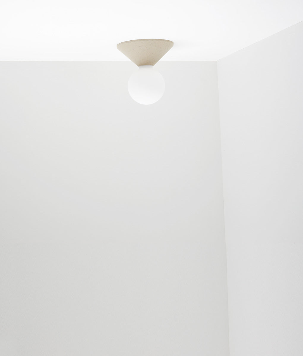 Porte-ampoule "Aimé", écru, petit-modèle