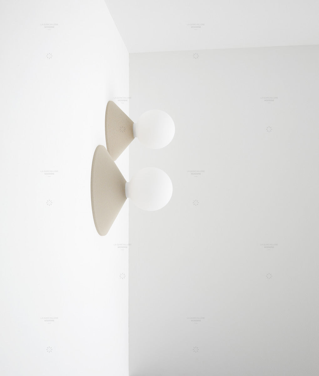 Porte-ampoule "Aimé", écru, petit-modèle, grand-modèle