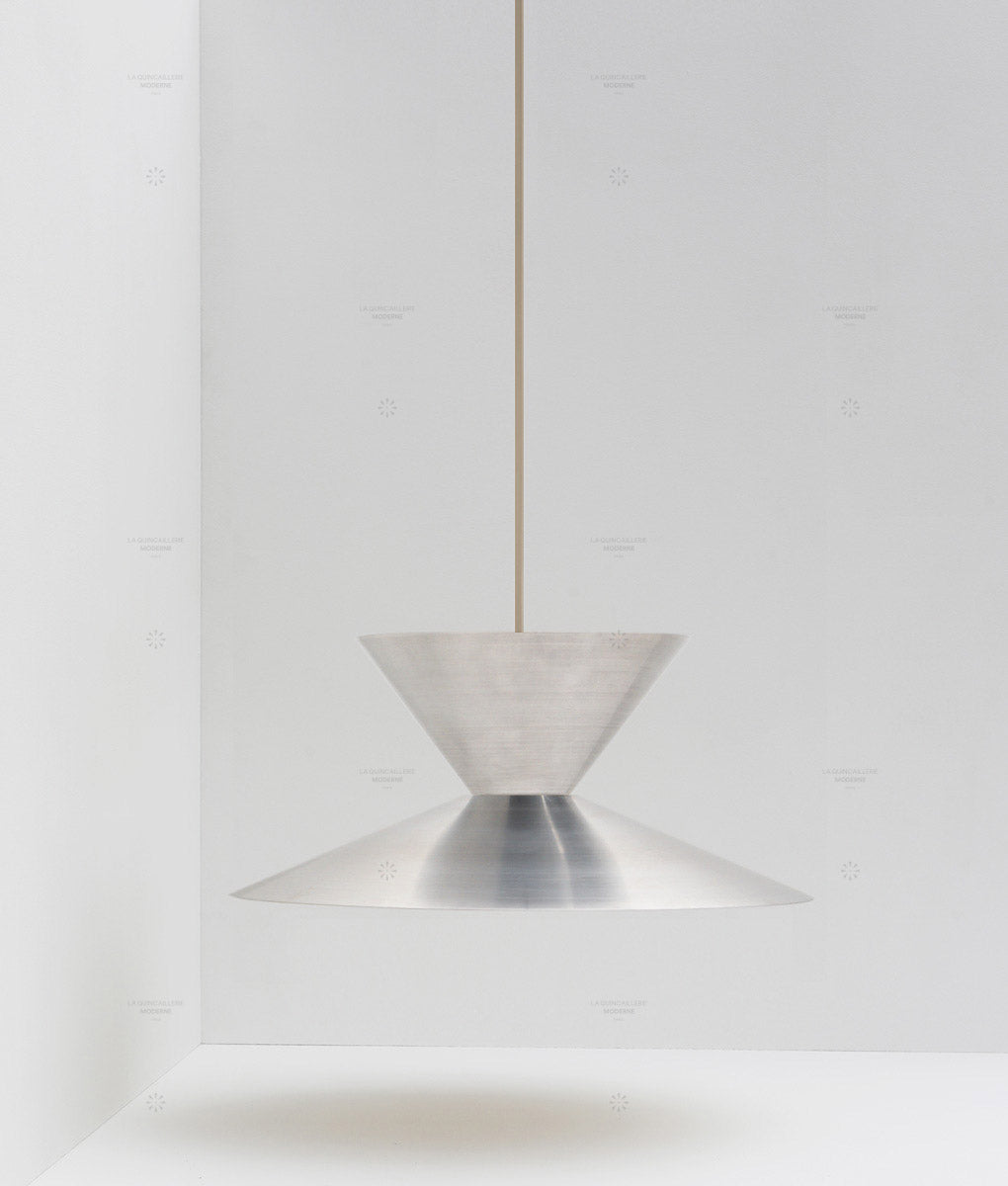 La Quincaillerie moderne- Suspension "Belle de nuit" double en aluminium brossé