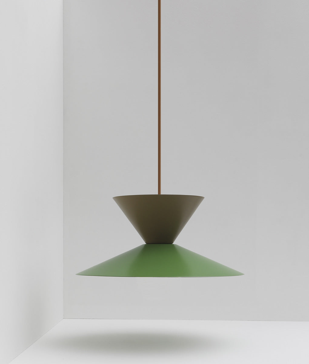 Suspension double "Belle de nuit", vert champêtre