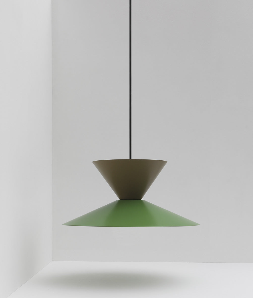 Suspension double "Belle de nuit", vert champêtre
