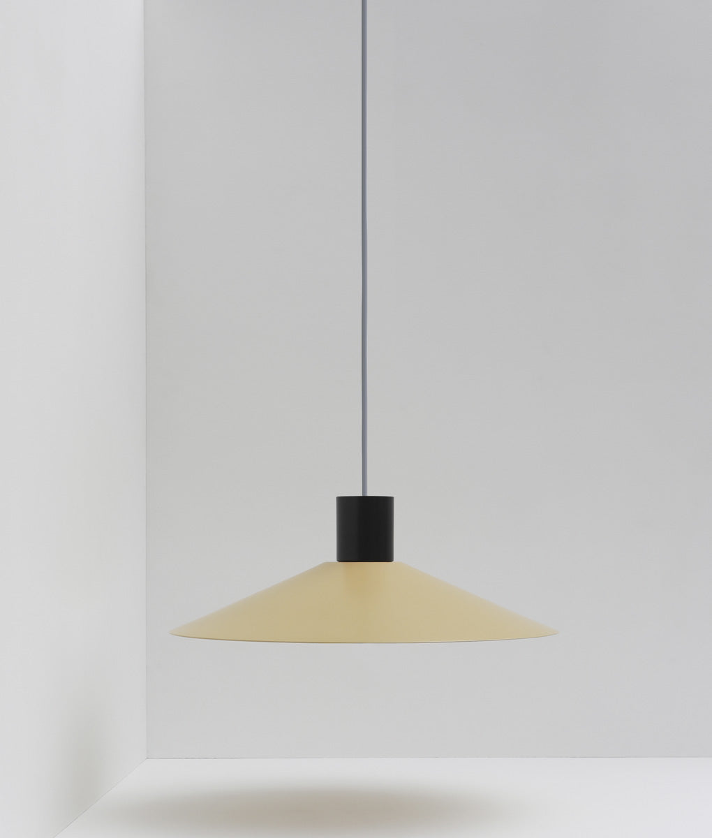Suspension évasée "Belle de nuit", grand modèle, beige