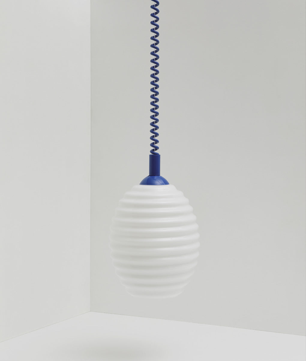 Suspension monte et baisse "Coup de fil", modèle III, câble bleu majorelle