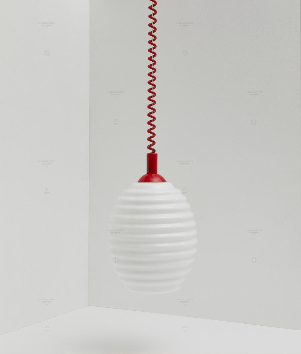 Suspension monte et baisse "Coup de fil", modèle III, câble rouge coquelicot