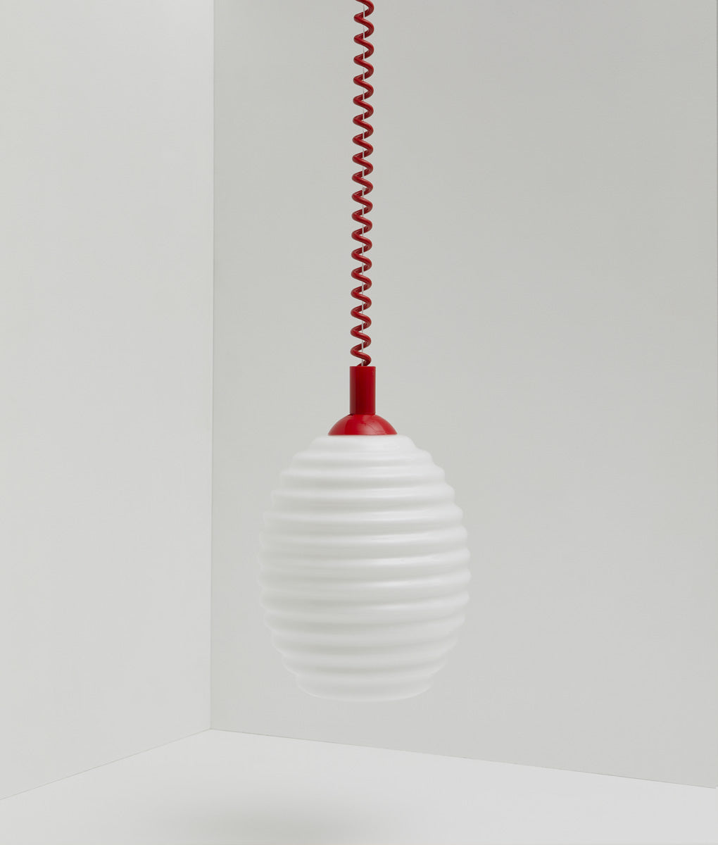Suspension monte et baisse "Coup de fil", modèle III, câble rouge coquelicot