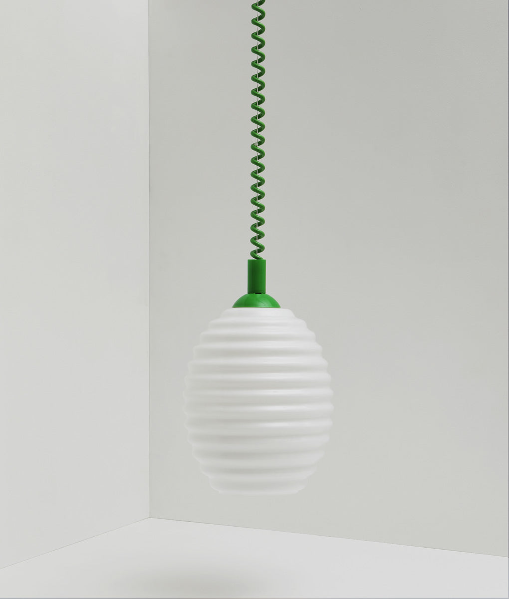 Suspension monte et baisse "Coup de fil", modèle III, câble vert vif