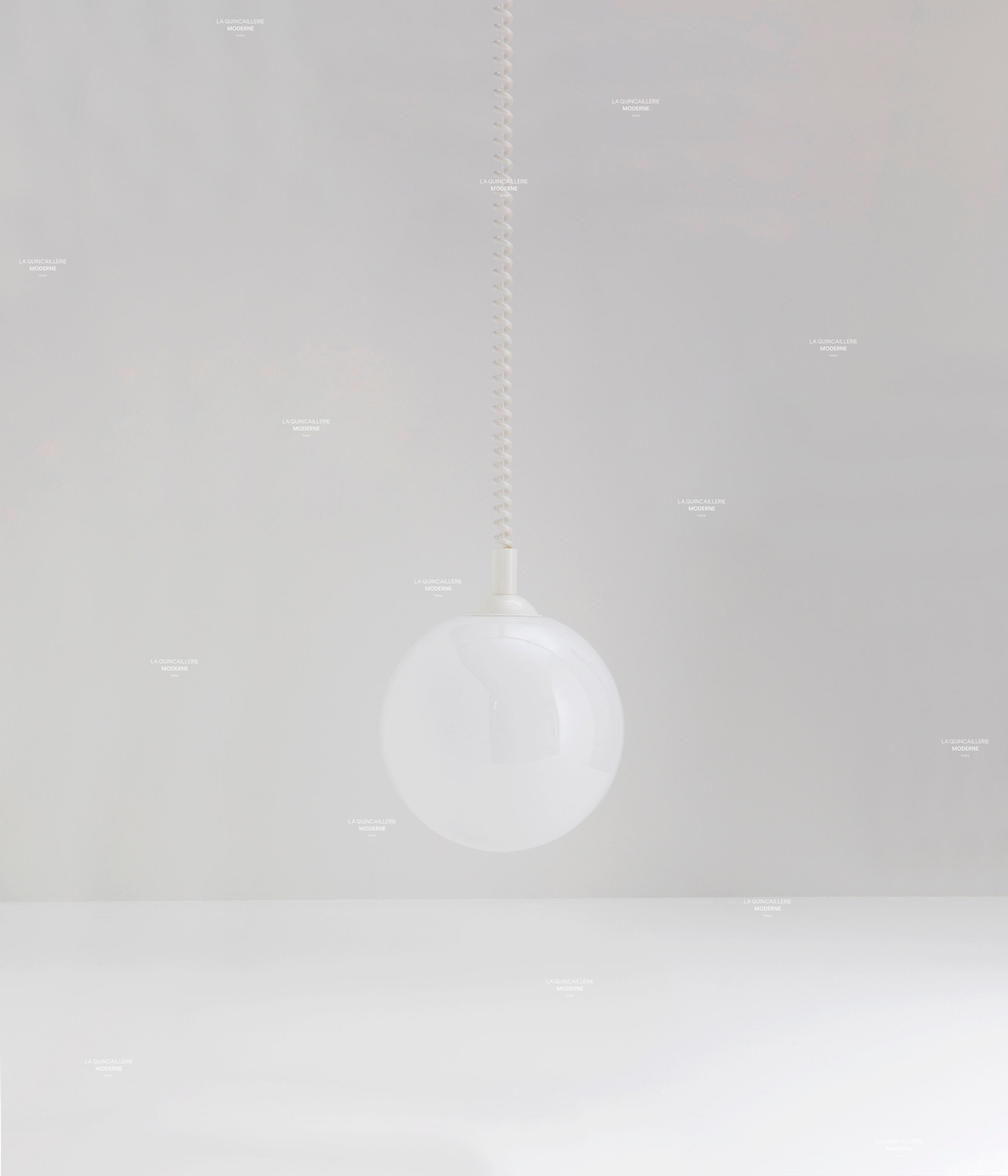 Suspension monte et baisse "Coup de fil", très grand globe - ø 25 cm