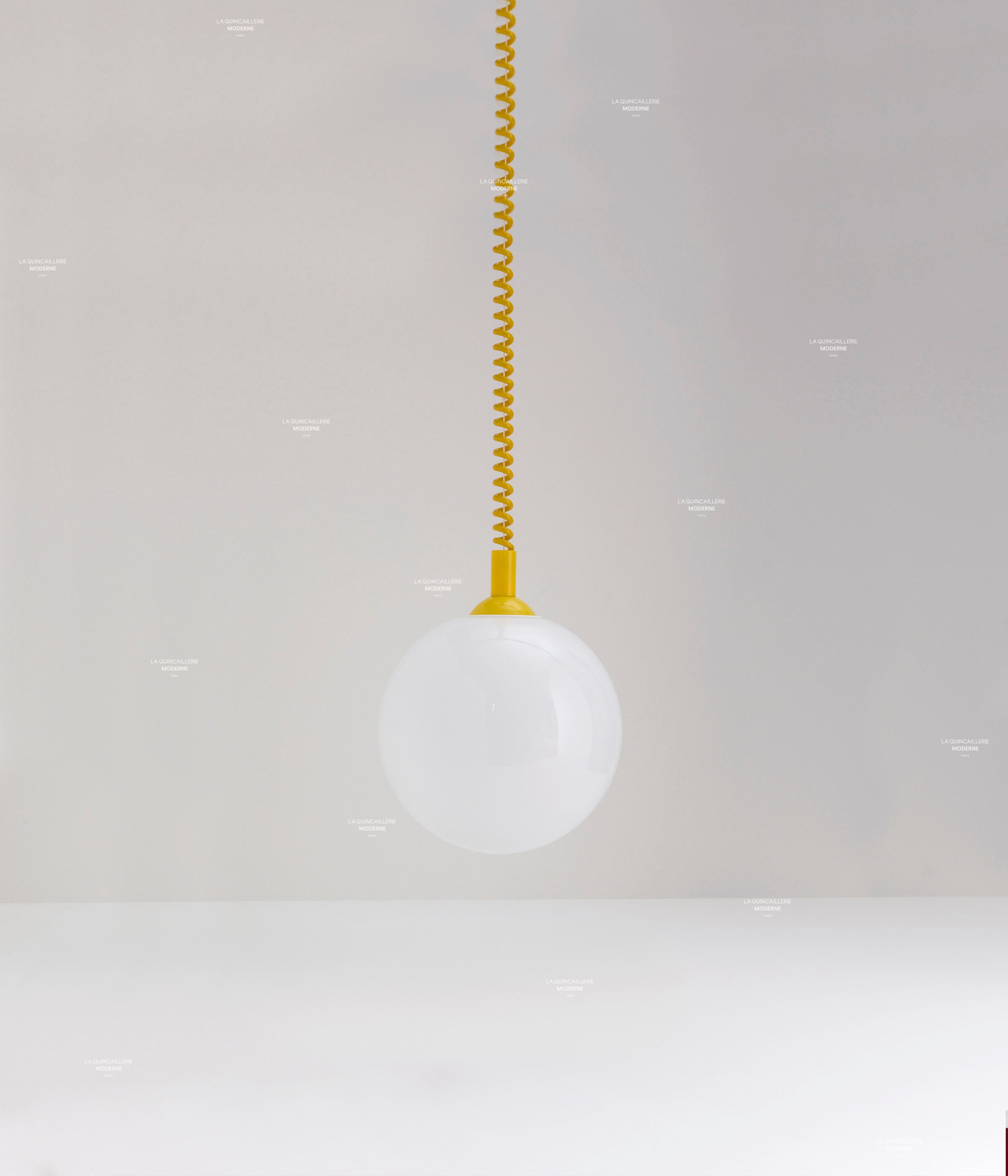 Suspension monte et baisse "Coup de fil", très grand globe - ø 25 cm