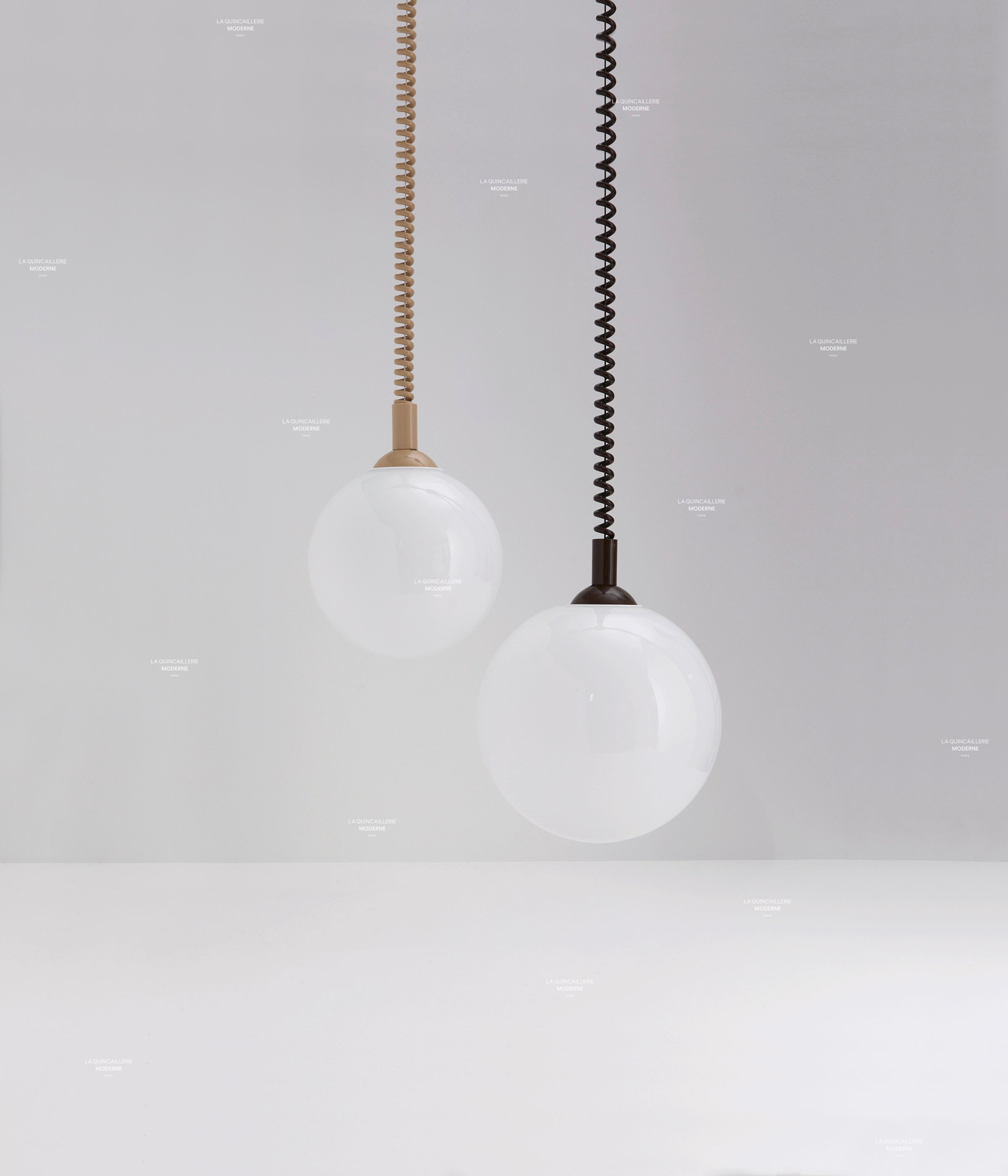 Suspension monte et baisse "Coup de fil", grand globe - ø 20 cm