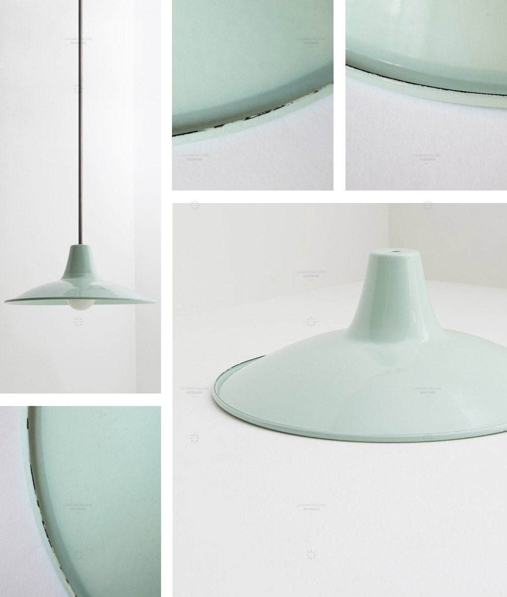 Abat-jour métal émaillé irrégularités -charme rétro