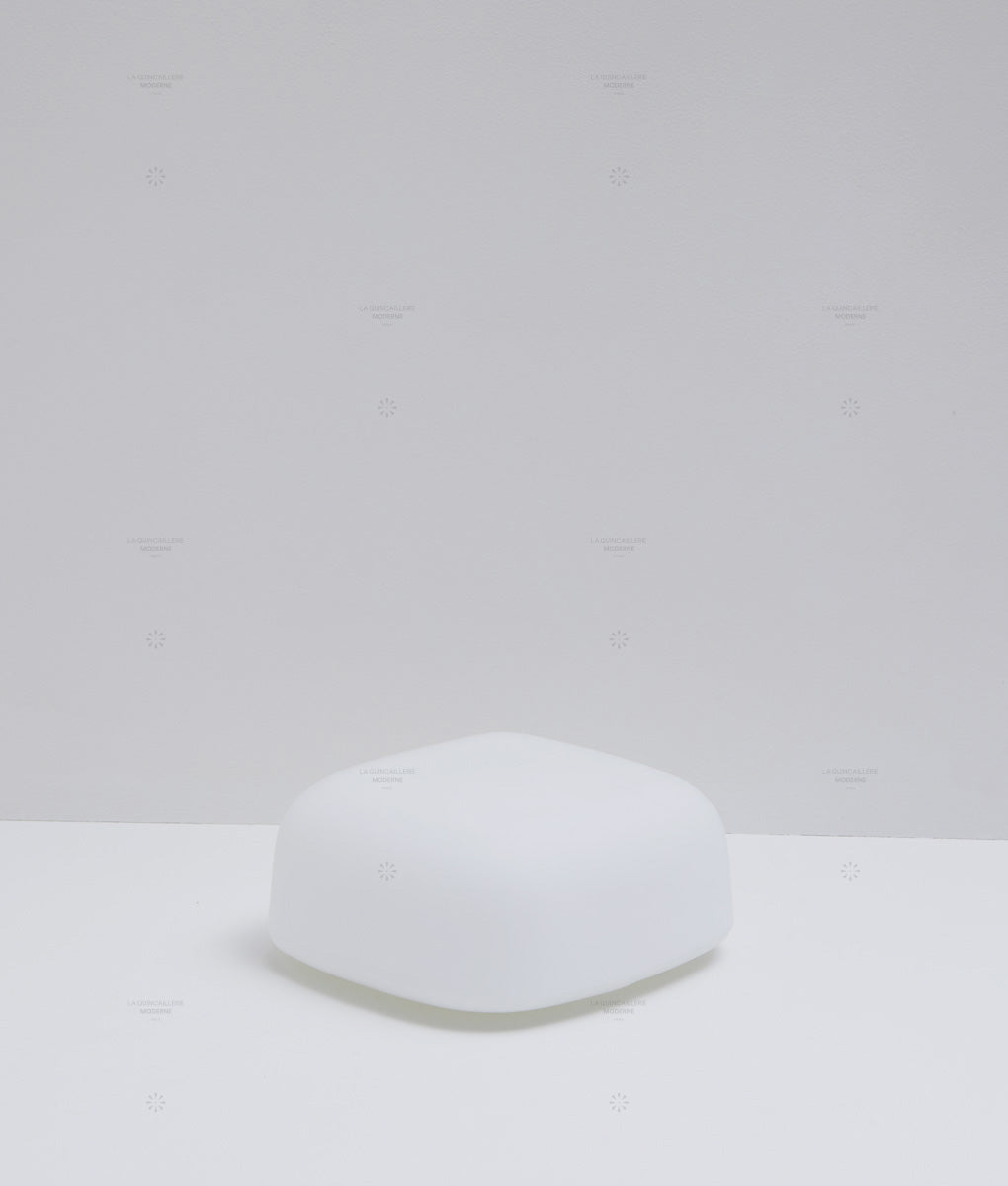 Verrerie de remplacement pour les plafonniers "Circulations", carré, petit modèle, opaline mate - La Quincaillerie moderne