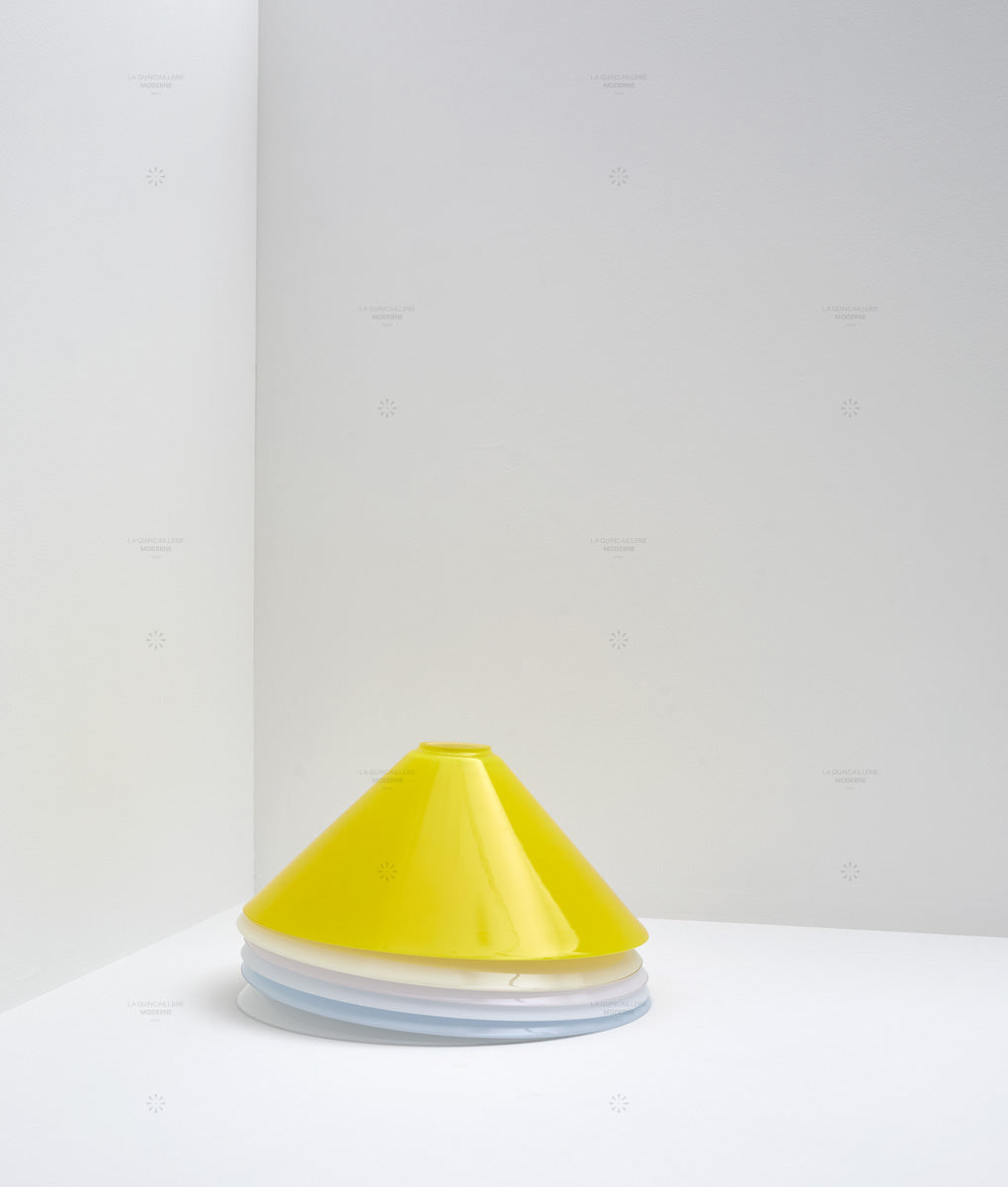 Suspension "Délices", abat-jour en opaline satinée crème, grand modèle