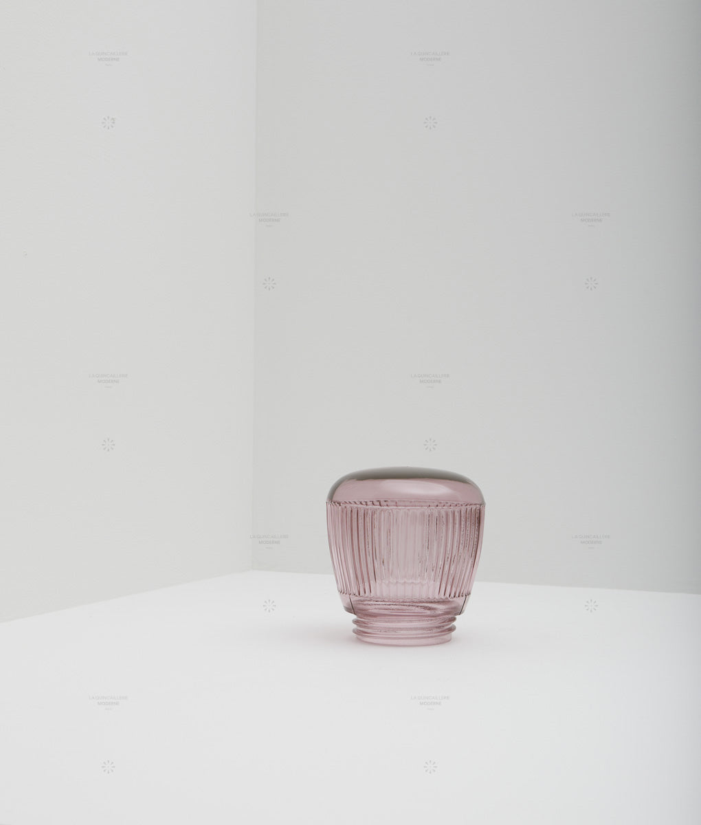 Verrerie à visser transparente, cannelures latérales légères, filetage ø 84,5 mm