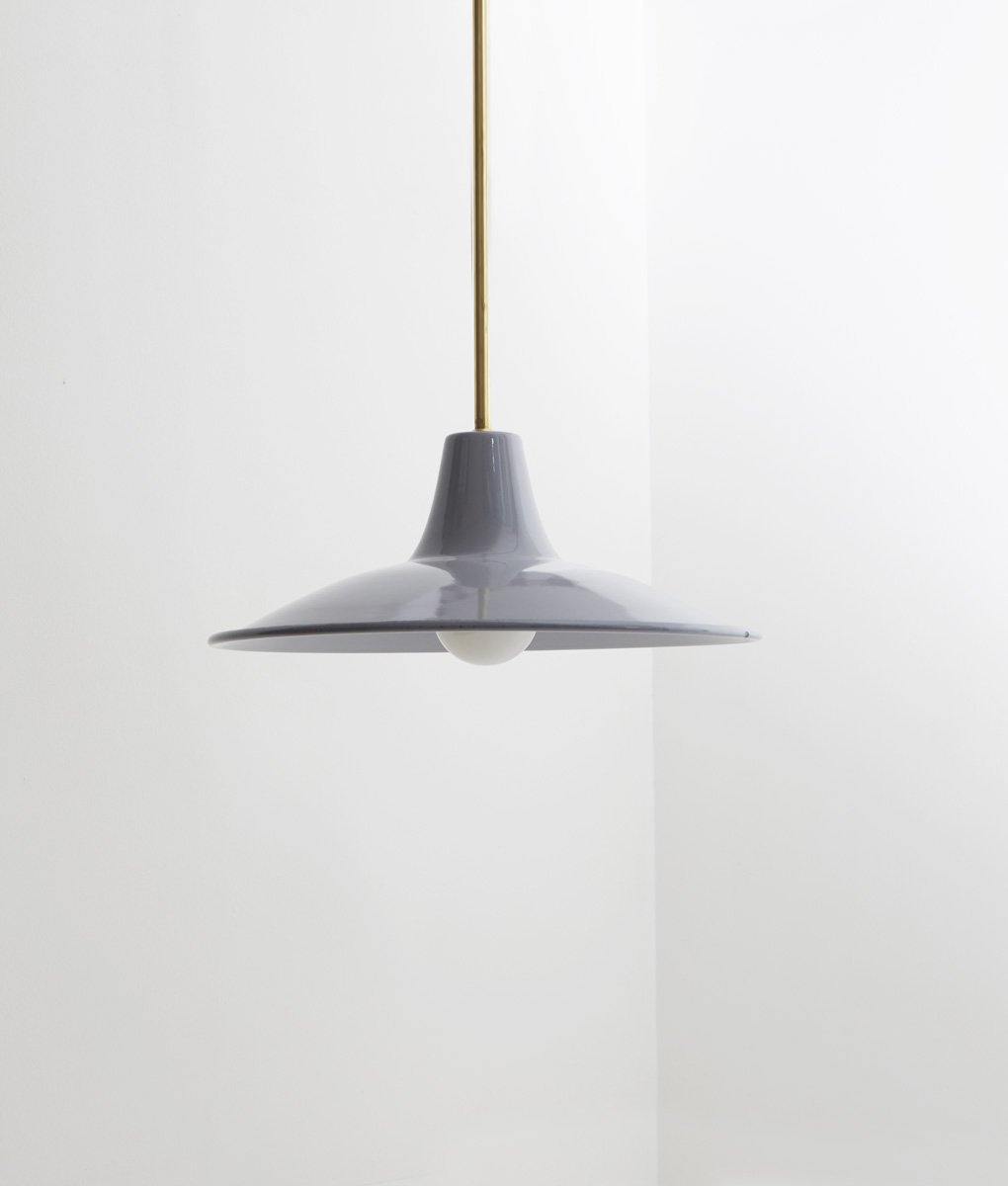 Lustre "Élémentaire" laiton, gris souris, petit