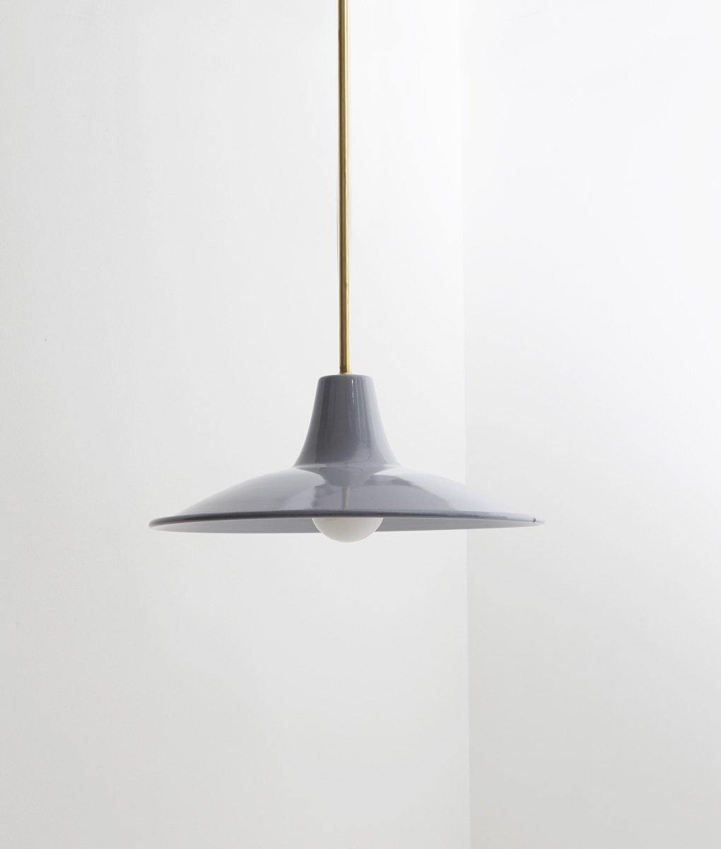 Lustre "Élémentaire" laiton, gris souris, moyen