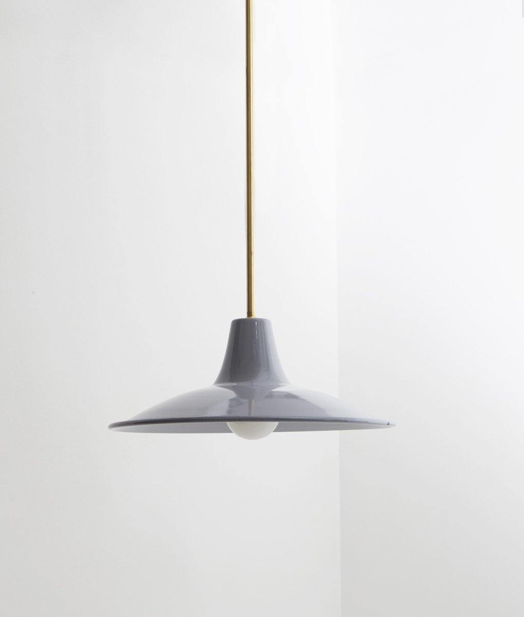 Lustre "Élémentaire" laiton, gris souris, grand