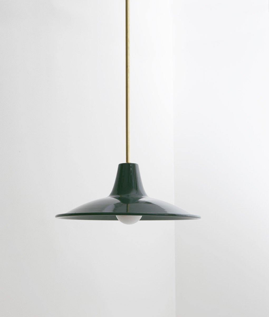Lustre "Élémentaire" laiton, vert profond, grand