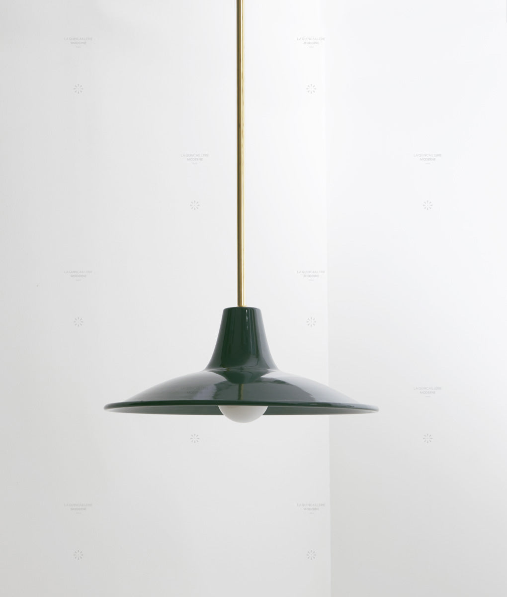 Lustre "Élémentaire" laiton, vert profond, grand