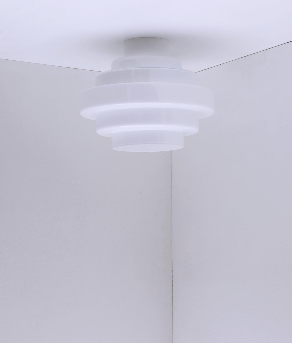 La Quincaillerie moderne - Plafonnier "En cascade", blanc opaline blanche
