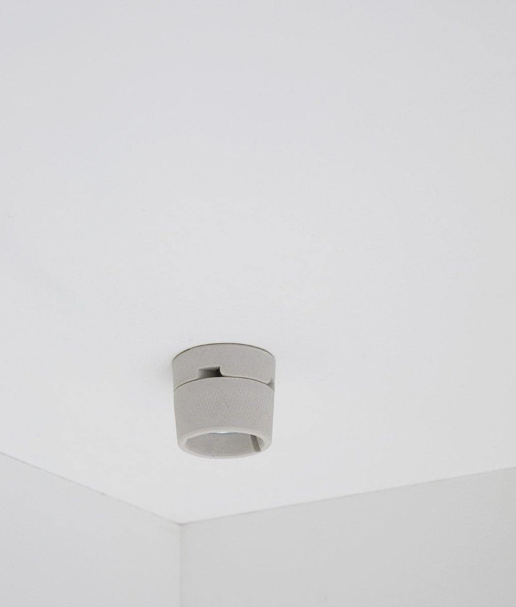 Porte-ampoule E27 droit en biscuit de porcelaine