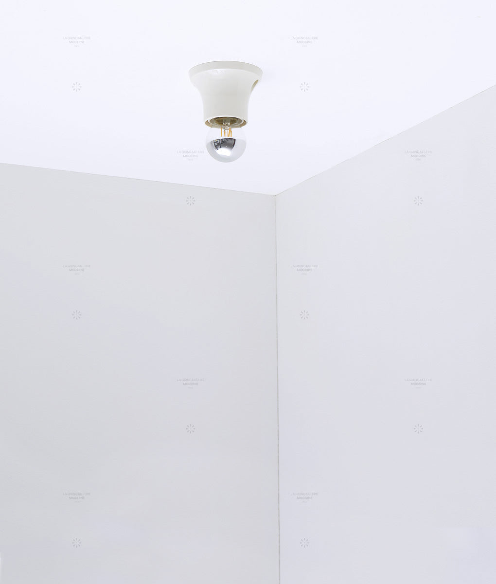 Porte-ampoule mural droit blanc ampoule argent- La Quincaillerie moderne