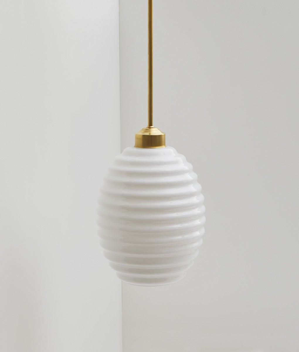 Suspension "Bistro" laiton, verrerie "Anneaux III" satinée - La Quincaillerie moderne