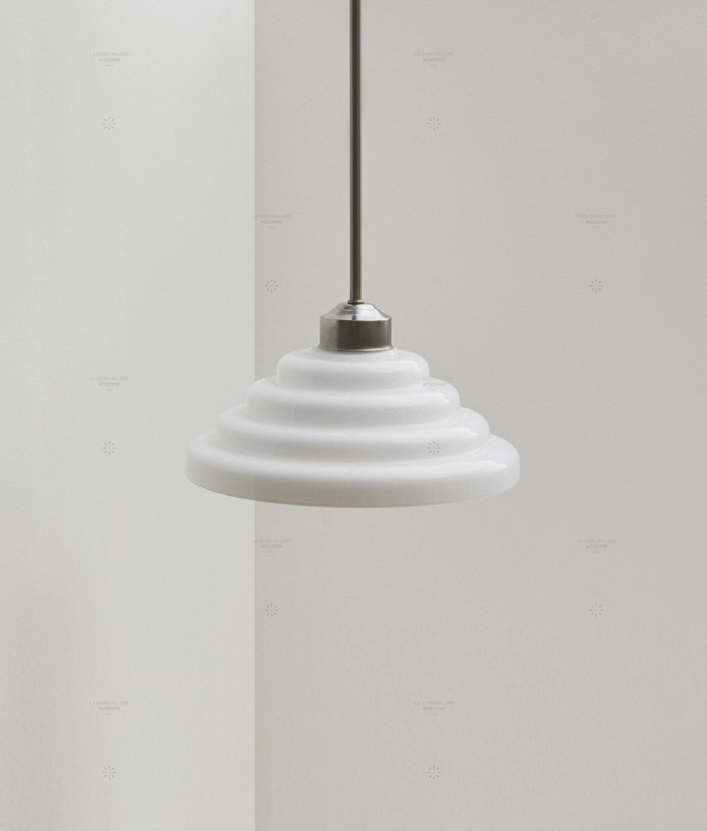Suspension "Bistro", verrerie "Anneaux I" satinée, modèle court