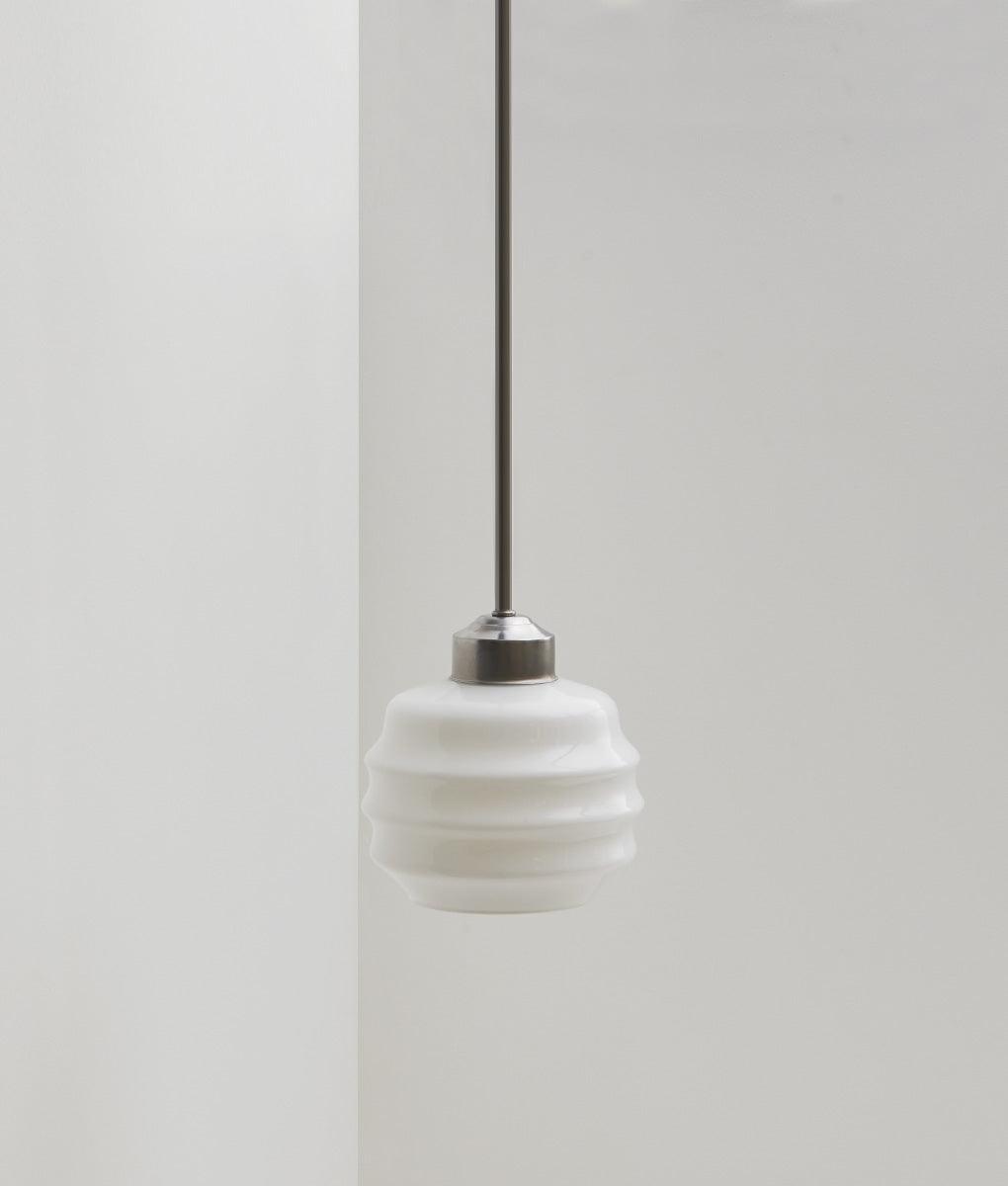 Suspension "Bistro", verrerie "Plissé" satinée - La Quincaillerie moderne