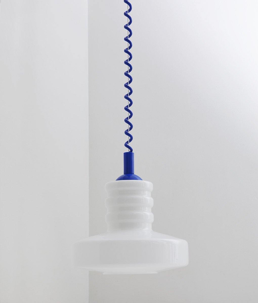 Suspension monte et baisse "Coup de fil", modèle I, câble bleu majorelle