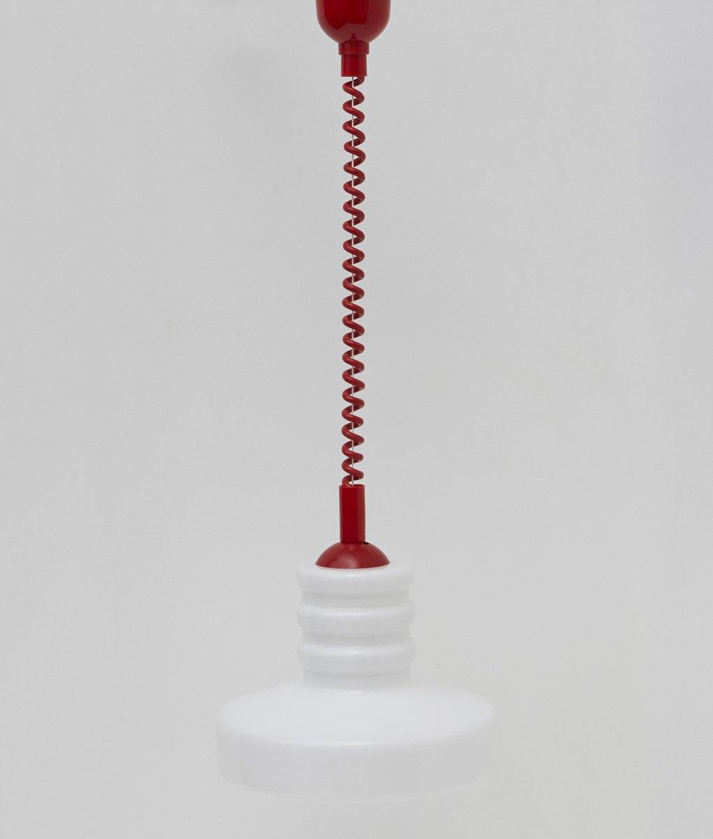 Suspension monte et baisse "Coup de fil", modèle I, câble rouge coquelicot