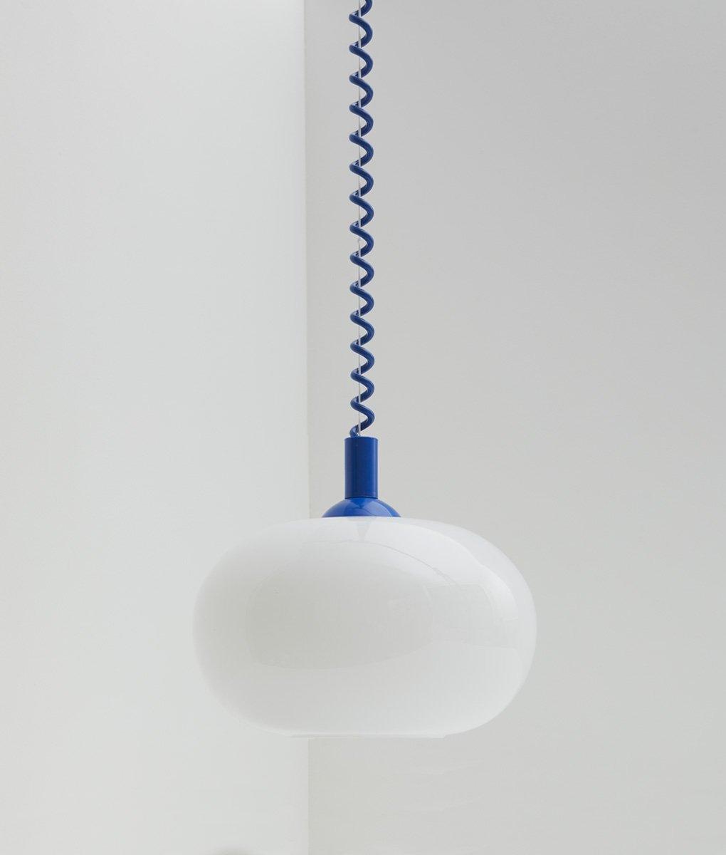 Suspension monte et baisse "Coup de fil", modèle IV, câble bleu majorelle
