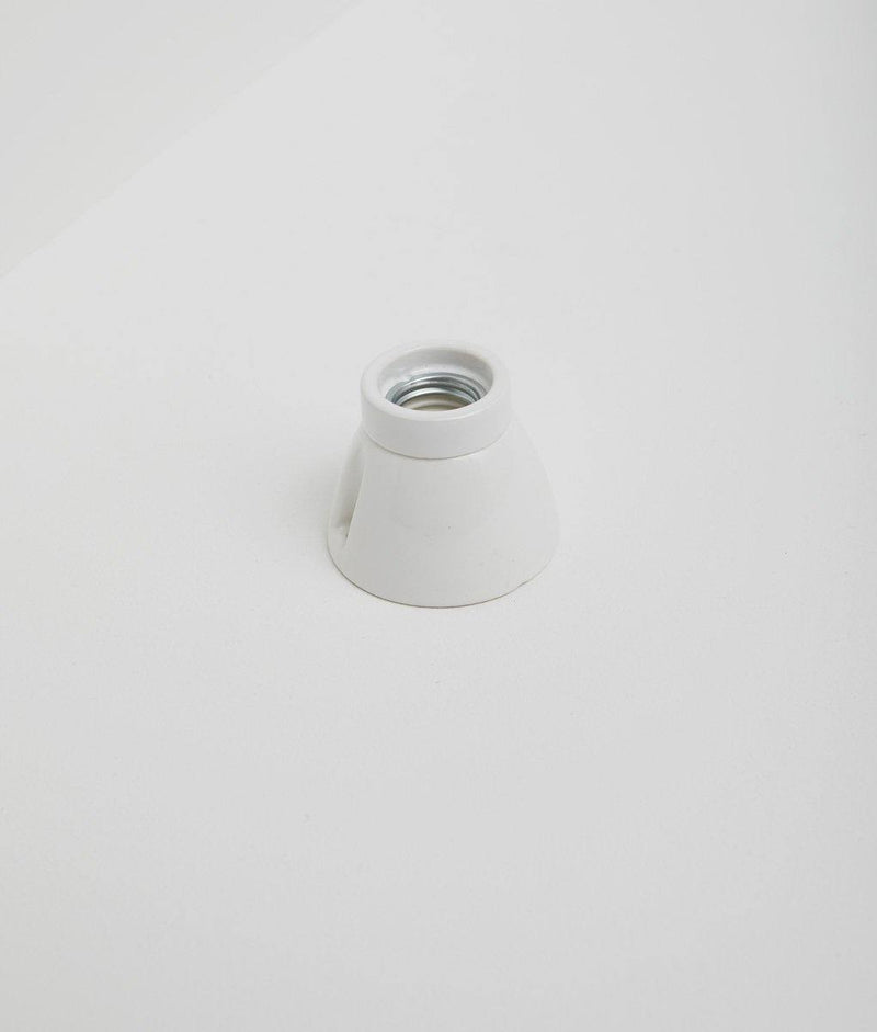 Porte-ampoule conique en porcelaine blanche