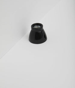 Porte-ampoule conique en porcelaine noire