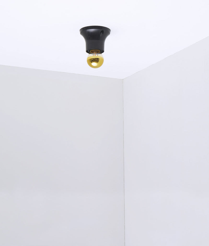 Porte-ampoule mural droit noir ampoule dorée- La Quincaillerie moderne