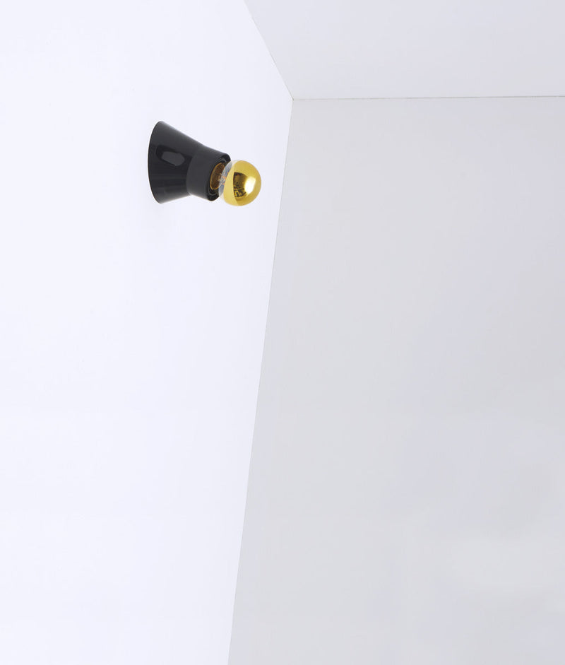 Porte-ampoule mural incliné noir ampoule argentée- La Quincaillerie moderne