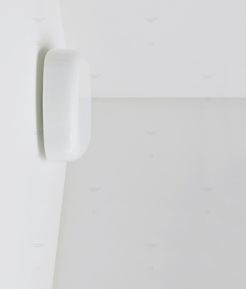 Applique / plafonnier "Circulations", carré, grand modèle, opaline satinée