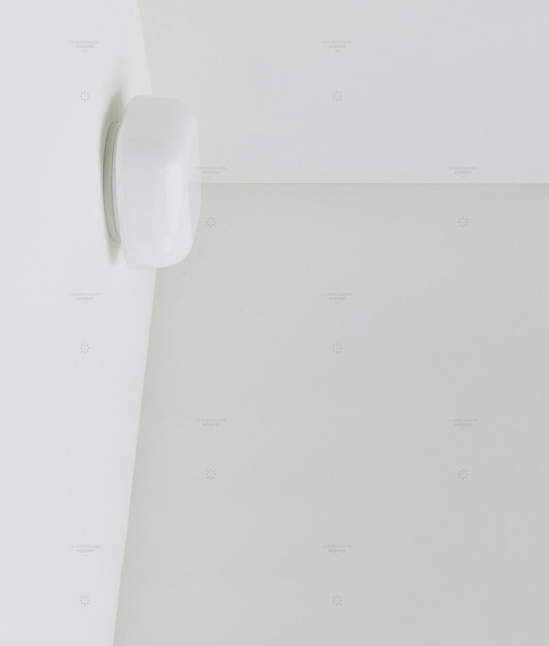 Applique / plafonnier "Circulations", carré, petit modèle, opaline satinée