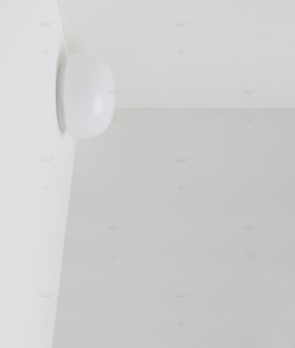 Applique / plafonnier "Circulations", "champignon", opaline satinée