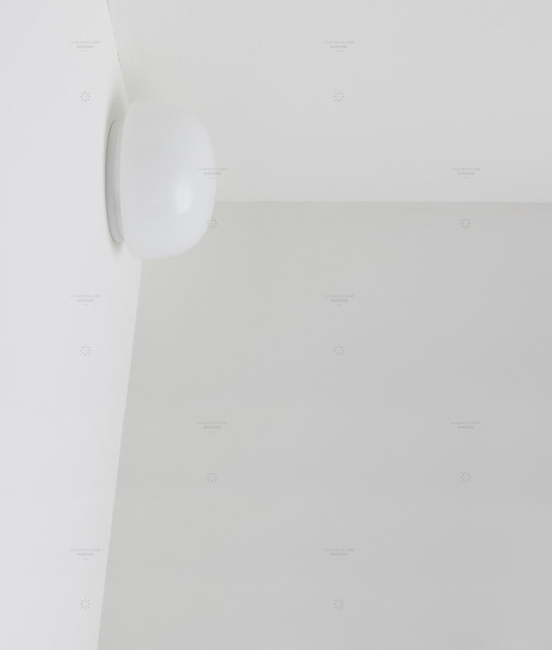 Applique / plafonnier "Circulations", "champignon", opaline satinée
