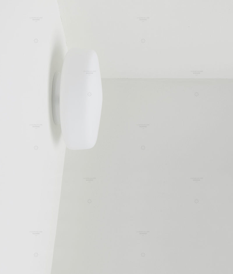 Applique / plafonnier "Circulations", circulaire, grand modèle, opaline mate