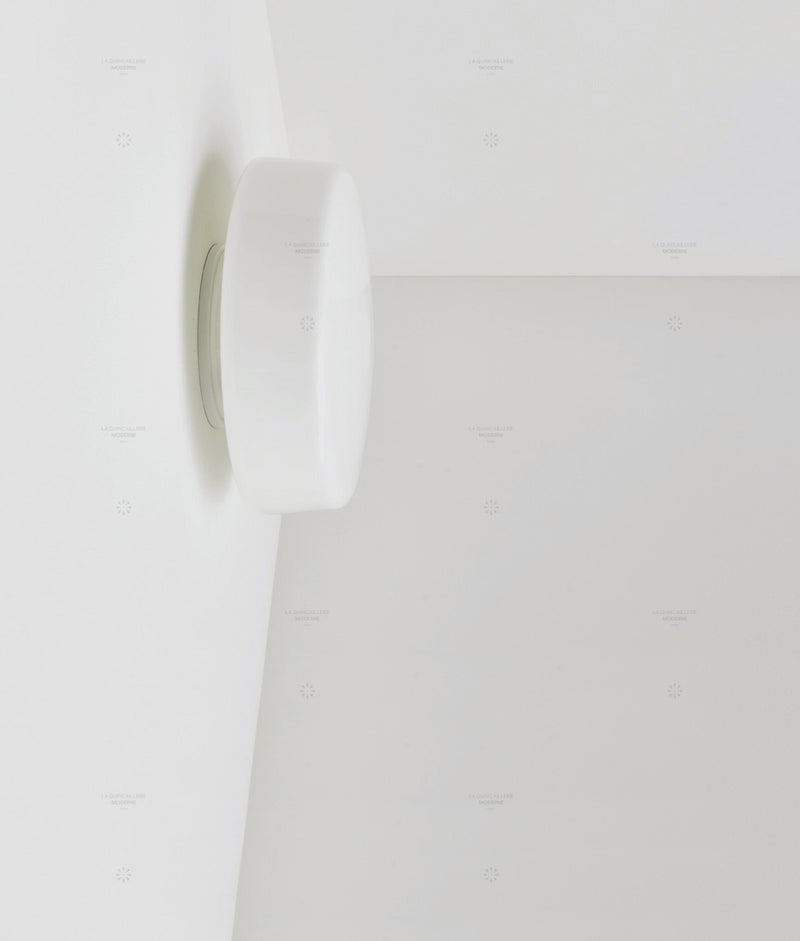 Applique / plafonnier "Circulations", circulaire, grand modèle, opaline satinée