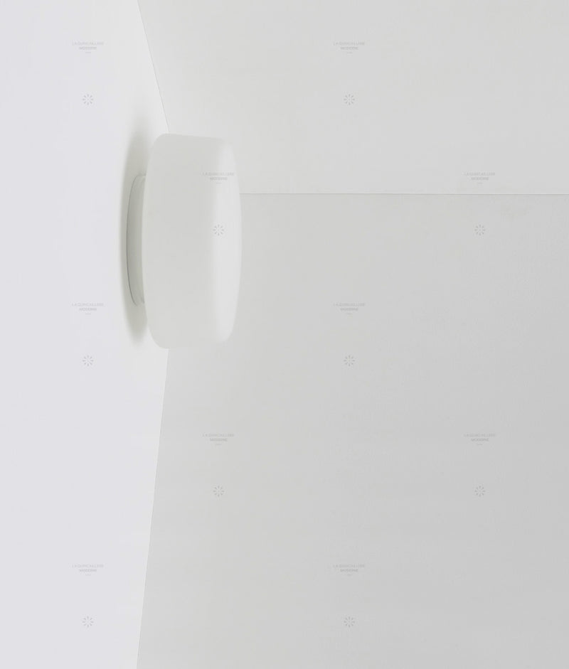 Applique / plafonnier "Circulations", circulaire, petit modèle, opaline mate