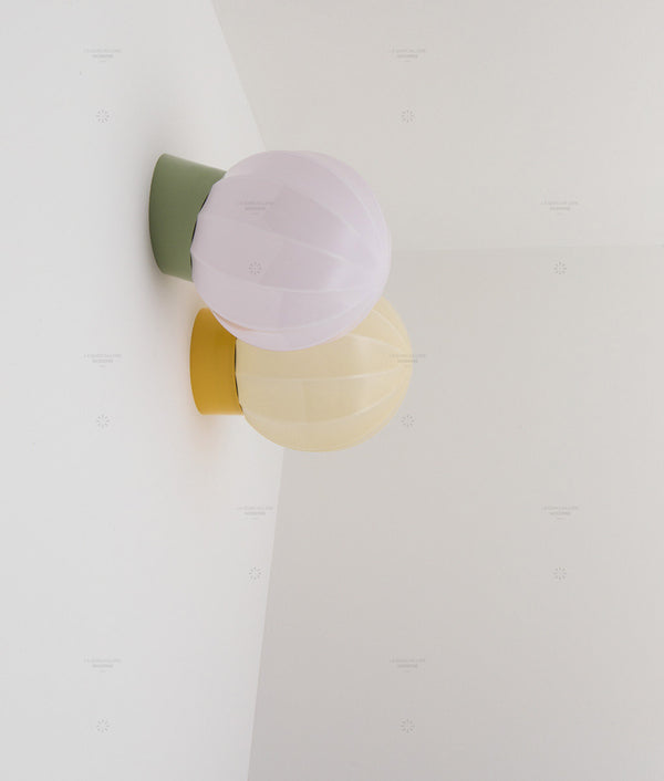 La Quincaillerie moderne - Appliques "Movida" inclinée et droite, vert sauge, jaune tournesol, opalines rose très pâle et crème