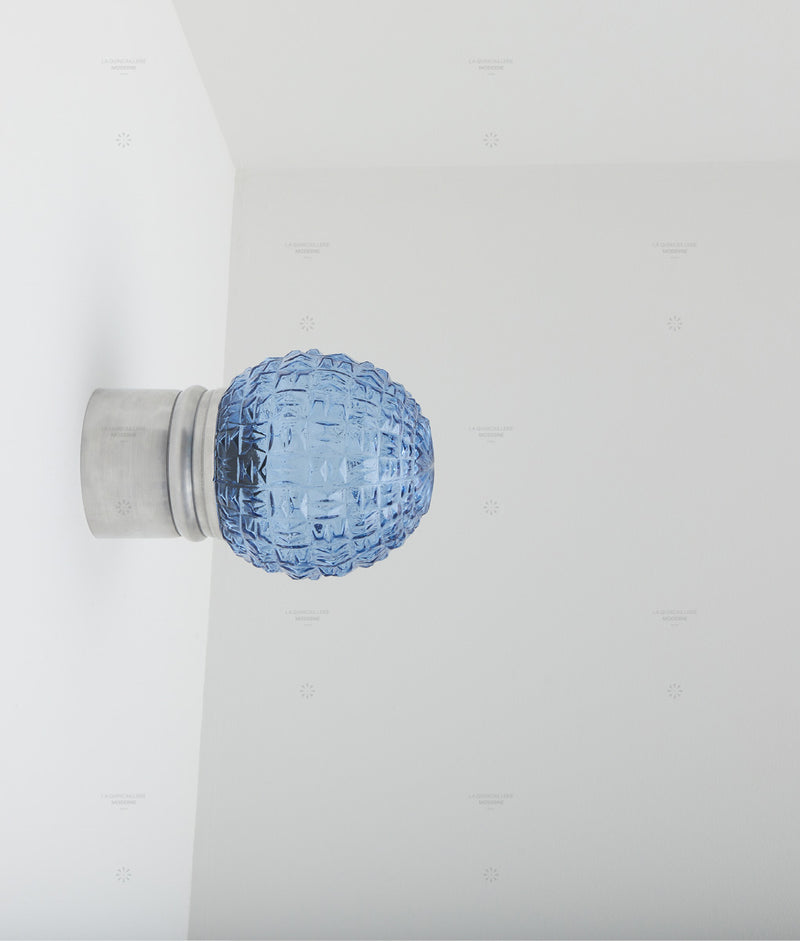 Capsule "Lumières colorées" - Applique "Odyssée" double, verrerie transparente, surface diamantée