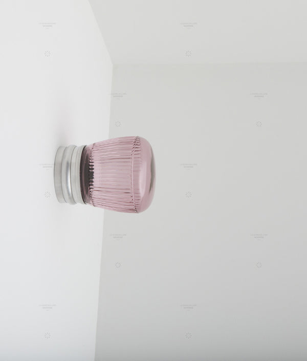 Capsule "Lumières colorées" - Applique "Odyssée" droite, verrerie transparente à cannelures latérales